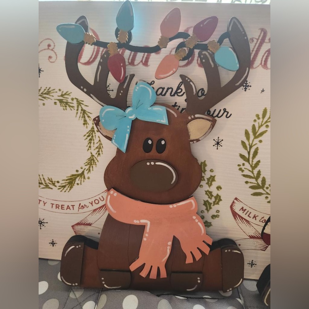 Reindeer shelf sitters Handmade 2/$25